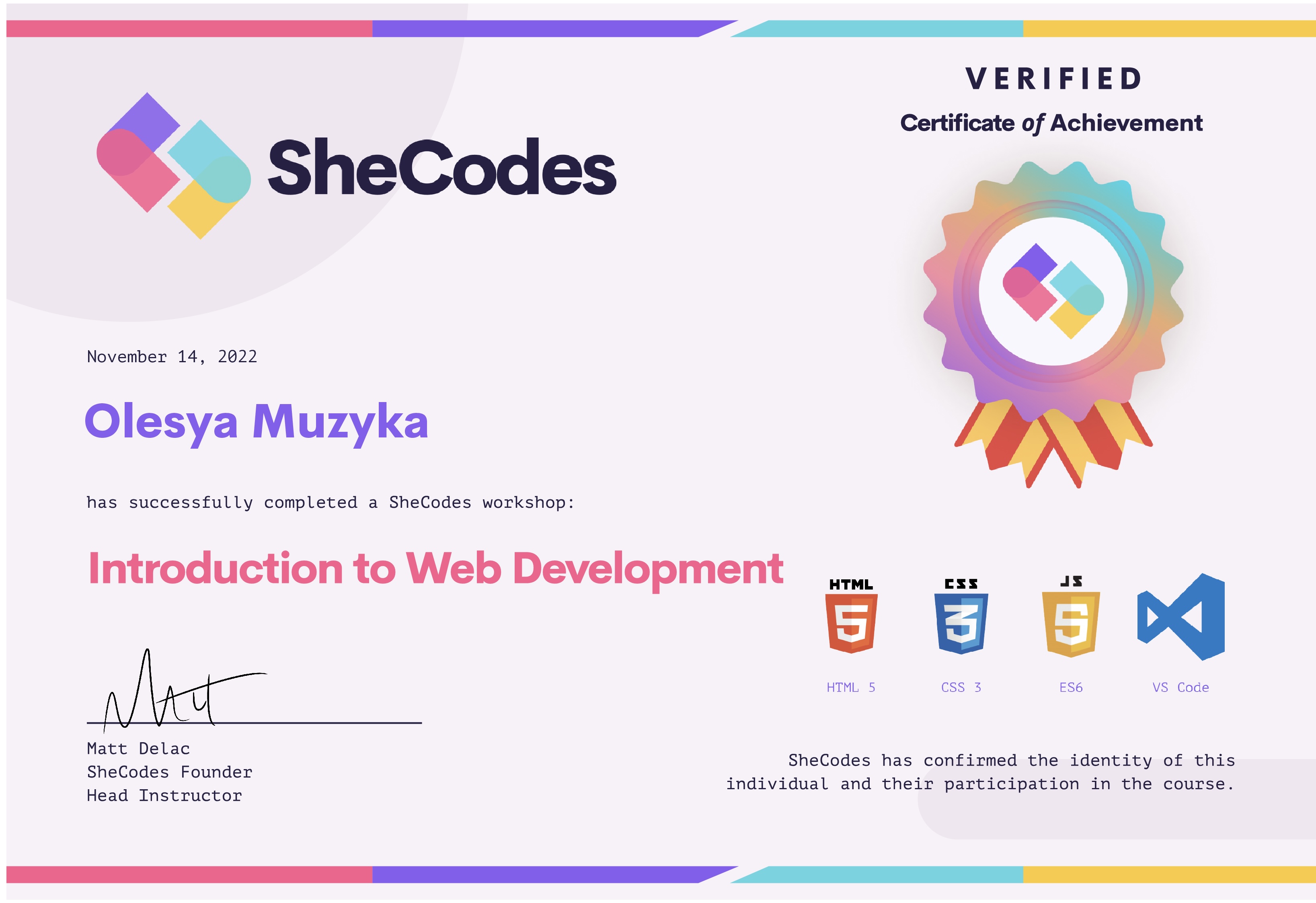 Coding certificate image